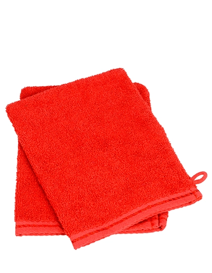 Washcloth zum Besticken und Bedrucken in der Farbe Fire Red mit Ihren Logo, Schriftzug oder Motiv.