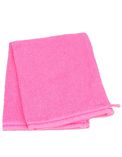 Washcloth zum Besticken und Bedrucken in der Farbe Pink mit Ihren Logo, Schriftzug oder Motiv.