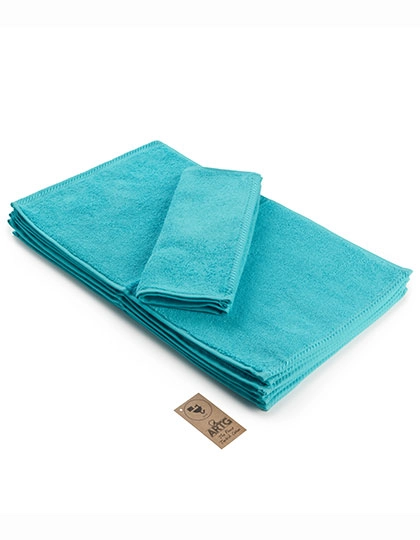 Guest Towel zum Besticken und Bedrucken in der Farbe Aqua Blue mit Ihren Logo, Schriftzug oder Motiv.