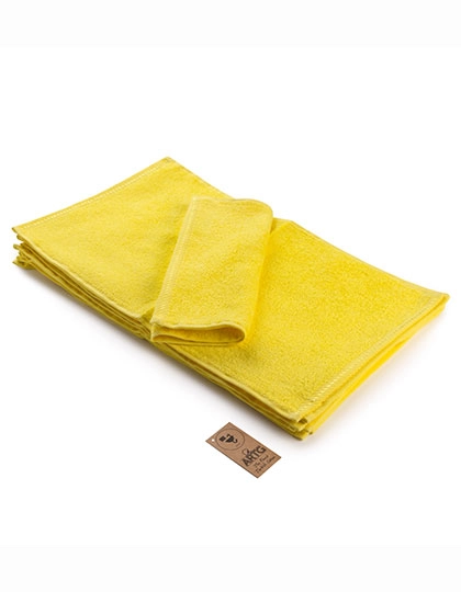 Guest Towel zum Besticken und Bedrucken in der Farbe Bright Yellow mit Ihren Logo, Schriftzug oder Motiv.