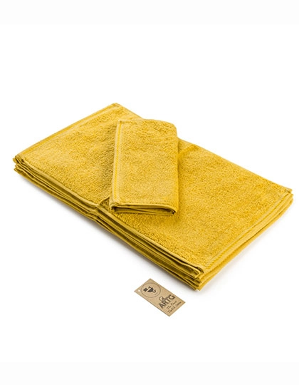 Guest Towel zum Besticken und Bedrucken in der Farbe Mustard mit Ihren Logo, Schriftzug oder Motiv.
