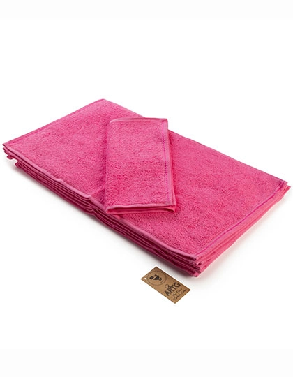 Guest Towel zum Besticken und Bedrucken in der Farbe Pink mit Ihren Logo, Schriftzug oder Motiv.
