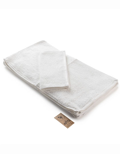 Guest Towel zum Besticken und Bedrucken in der Farbe White mit Ihren Logo, Schriftzug oder Motiv.