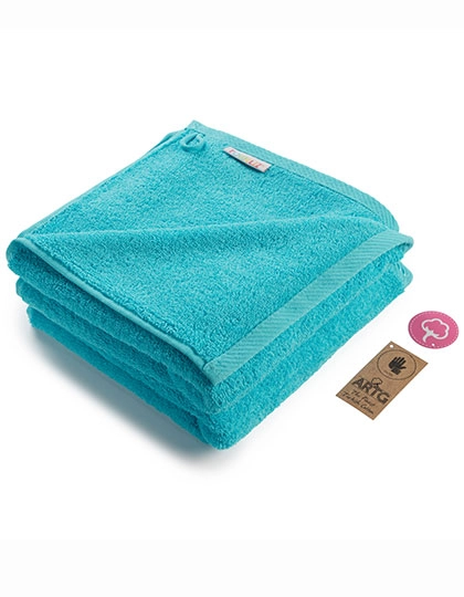 Fashion Hand Towel zum Besticken und Bedrucken in der Farbe Aqua Blue mit Ihren Logo, Schriftzug oder Motiv.