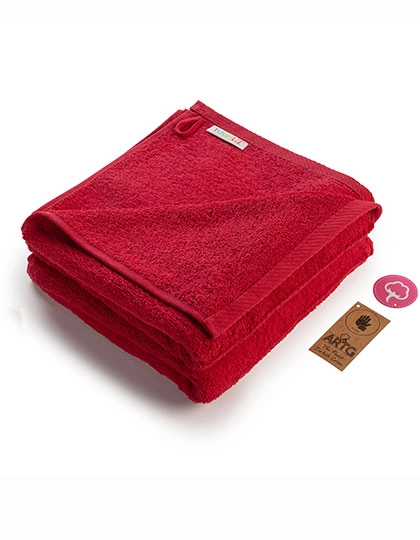 Fashion Hand Towel zum Besticken und Bedrucken in der Farbe Deep Red mit Ihren Logo, Schriftzug oder Motiv.