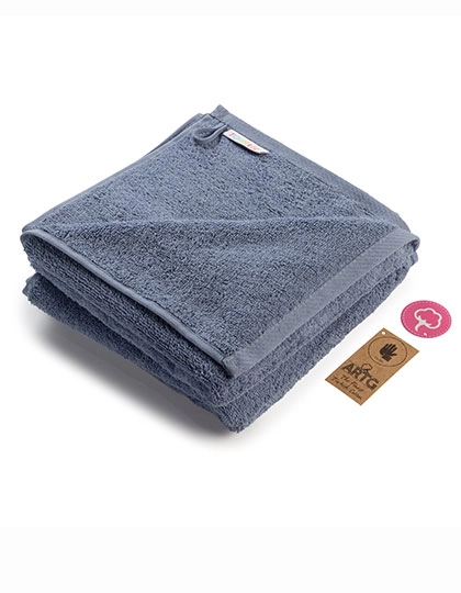 Fashion Hand Towel zum Besticken und Bedrucken in der Farbe Jeans Blue mit Ihren Logo, Schriftzug oder Motiv.