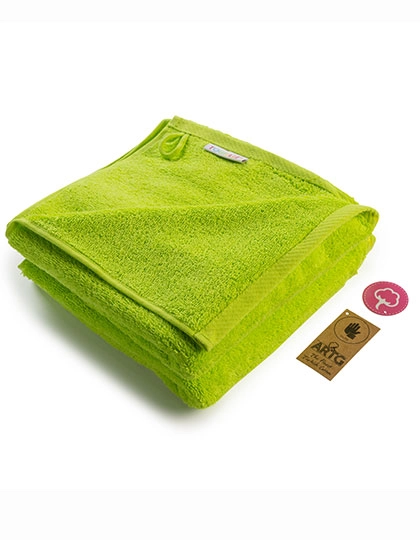 Fashion Hand Towel zum Besticken und Bedrucken in der Farbe Lime Green mit Ihren Logo, Schriftzug oder Motiv.