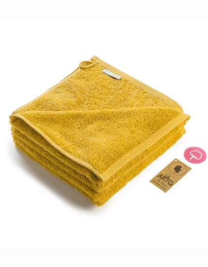 Fashion Hand Towel zum Besticken und Bedrucken in der Farbe Mustard mit Ihren Logo, Schriftzug oder Motiv.