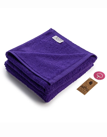 Fashion Hand Towel zum Besticken und Bedrucken in der Farbe Purple mit Ihren Logo, Schriftzug oder Motiv.