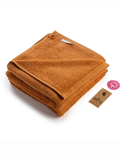 Fashion Hand Towel zum Besticken und Bedrucken in der Farbe Terra mit Ihren Logo, Schriftzug oder Motiv.