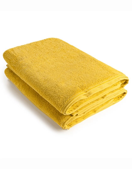 Bath Towel zum Besticken und Bedrucken in der Farbe Mustard mit Ihren Logo, Schriftzug oder Motiv.