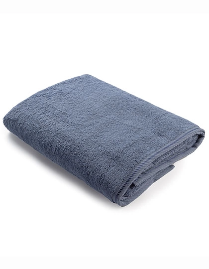 Beach Towel zum Besticken und Bedrucken in der Farbe Jeans Blue mit Ihren Logo, Schriftzug oder Motiv.