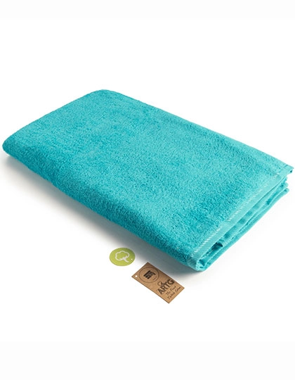 Big Towel zum Besticken und Bedrucken in der Farbe Aqua Blue mit Ihren Logo, Schriftzug oder Motiv.