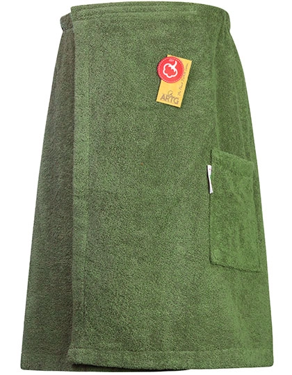 Sauna Kilt Men zum Besticken und Bedrucken in der Farbe Army Green mit Ihren Logo, Schriftzug oder Motiv.