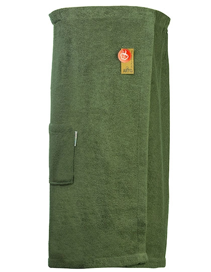 Sauna Kilt Ladies zum Besticken und Bedrucken in der Farbe Army Green mit Ihren Logo, Schriftzug oder Motiv.