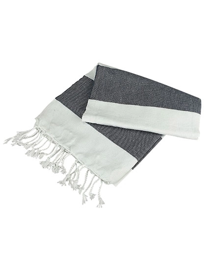 Hamamzz® Hamam Towel Antalya zum Besticken und Bedrucken in der Farbe White-Graphite mit Ihren Logo, Schriftzug oder Motiv.