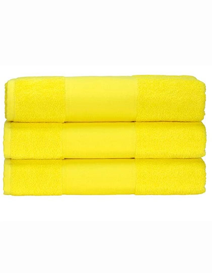 PRINT-Me® Hand Towel zum Besticken und Bedrucken in der Farbe Bright Yellow mit Ihren Logo, Schriftzug oder Motiv.