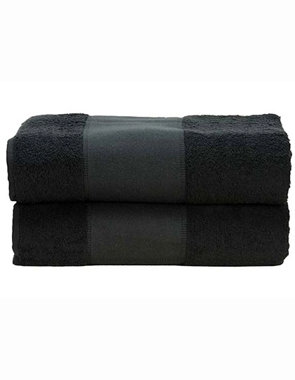 PRINT-Me® Bath Towel zum Besticken und Bedrucken in der Farbe Black mit Ihren Logo, Schriftzug oder Motiv.