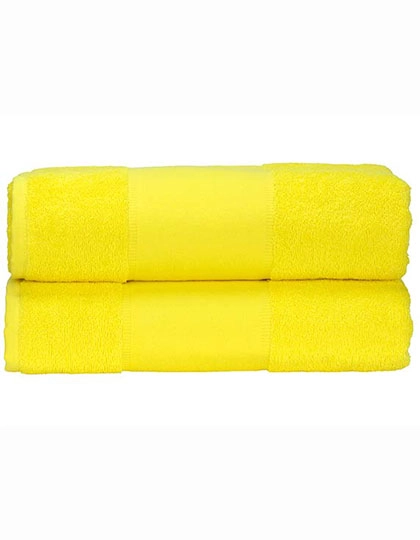 PRINT-Me® Bath Towel zum Besticken und Bedrucken in der Farbe Bright Yellow mit Ihren Logo, Schriftzug oder Motiv.