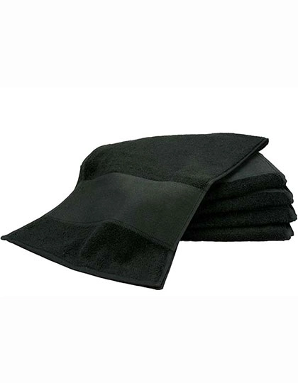PRINT-Me® Sport Towel zum Besticken und Bedrucken in der Farbe Black mit Ihren Logo, Schriftzug oder Motiv.