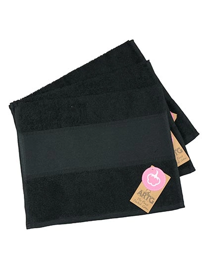 PRINT-Me® Guest Towel zum Besticken und Bedrucken in der Farbe Black mit Ihren Logo, Schriftzug oder Motiv.