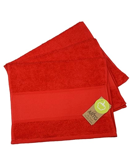 PRINT-Me® Guest Towel zum Besticken und Bedrucken in der Farbe Fire Red mit Ihren Logo, Schriftzug oder Motiv.