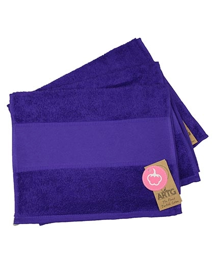PRINT-Me® Guest Towel zum Besticken und Bedrucken in der Farbe Purple mit Ihren Logo, Schriftzug oder Motiv.