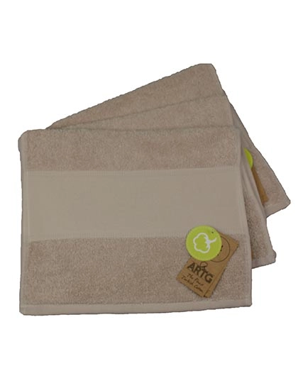 PRINT-Me® Guest Towel zum Besticken und Bedrucken in der Farbe Sand mit Ihren Logo, Schriftzug oder Motiv.