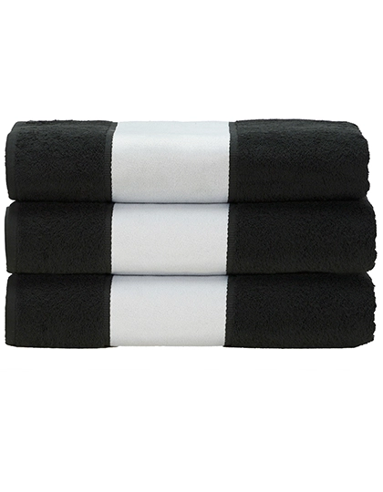 SUBLI-Me® Hand Towel zum Besticken und Bedrucken in der Farbe Black mit Ihren Logo, Schriftzug oder Motiv.