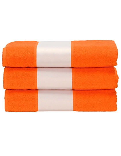 SUBLI-Me® Hand Towel zum Besticken und Bedrucken in der Farbe Bright Orange mit Ihren Logo, Schriftzug oder Motiv.