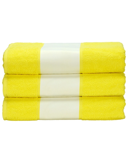 SUBLI-Me® Hand Towel zum Besticken und Bedrucken in der Farbe Bright Yellow mit Ihren Logo, Schriftzug oder Motiv.