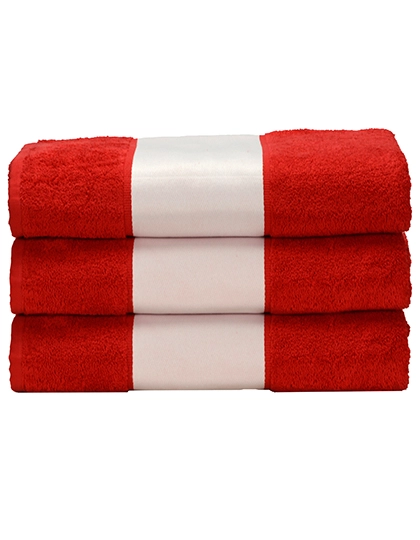 SUBLI-Me® Hand Towel zum Besticken und Bedrucken in der Farbe Fire Red mit Ihren Logo, Schriftzug oder Motiv.