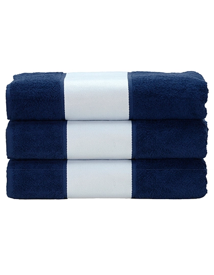 SUBLI-Me® Hand Towel zum Besticken und Bedrucken in der Farbe French Navy mit Ihren Logo, Schriftzug oder Motiv.
