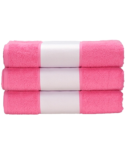 SUBLI-Me® Hand Towel zum Besticken und Bedrucken in der Farbe Pink mit Ihren Logo, Schriftzug oder Motiv.