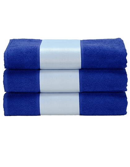 SUBLI-Me® Hand Towel zum Besticken und Bedrucken in der Farbe True Blue mit Ihren Logo, Schriftzug oder Motiv.