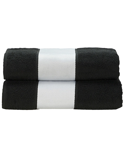 SUBLI-Me® Bath Towel zum Besticken und Bedrucken in der Farbe Black mit Ihren Logo, Schriftzug oder Motiv.