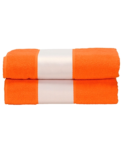 SUBLI-Me® Bath Towel zum Besticken und Bedrucken in der Farbe Bright Orange mit Ihren Logo, Schriftzug oder Motiv.
