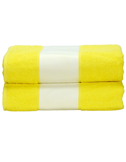 SUBLI-Me® Bath Towel zum Besticken und Bedrucken in der Farbe Bright Yellow mit Ihren Logo, Schriftzug oder Motiv.