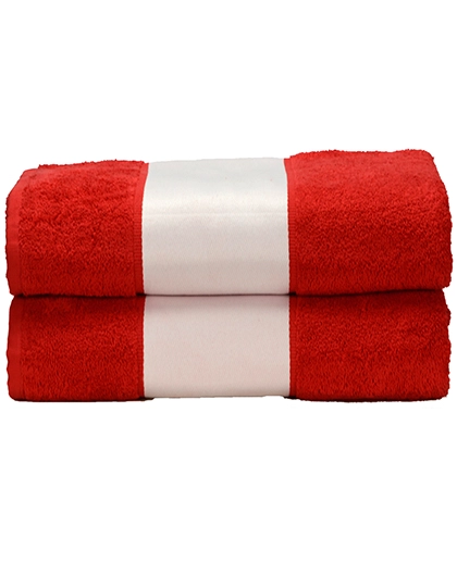 SUBLI-Me® Bath Towel zum Besticken und Bedrucken in der Farbe Fire Red mit Ihren Logo, Schriftzug oder Motiv.