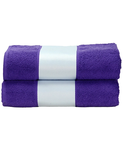 SUBLI-Me® Bath Towel zum Besticken und Bedrucken in der Farbe Purple mit Ihren Logo, Schriftzug oder Motiv.