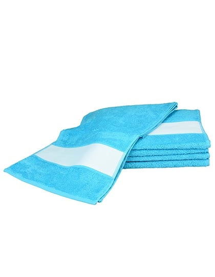 SUBLI-Me® Sport Towel zum Besticken und Bedrucken in der Farbe Aqua Blue mit Ihren Logo, Schriftzug oder Motiv.