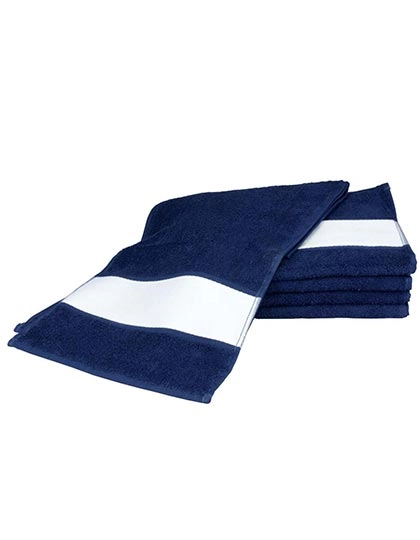 SUBLI-Me® Sport Towel zum Besticken und Bedrucken in der Farbe French Navy mit Ihren Logo, Schriftzug oder Motiv.