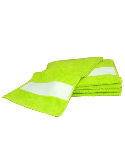 SUBLI-Me® Sport Towel zum Besticken und Bedrucken in der Farbe Lime Green mit Ihren Logo, Schriftzug oder Motiv.