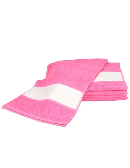 SUBLI-Me® Sport Towel zum Besticken und Bedrucken in der Farbe Pink mit Ihren Logo, Schriftzug oder Motiv.