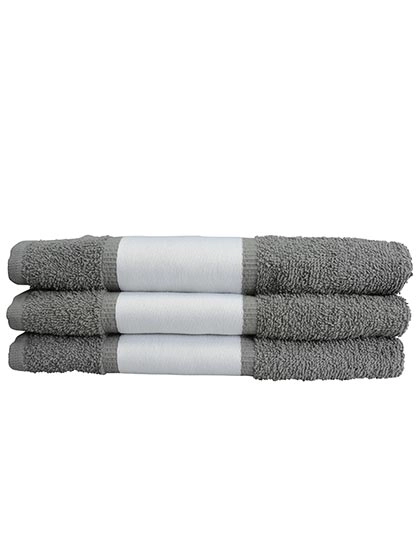 SUBLI-Me® Guest Towel zum Besticken und Bedrucken in der Farbe Anthracite Grey mit Ihren Logo, Schriftzug oder Motiv.
