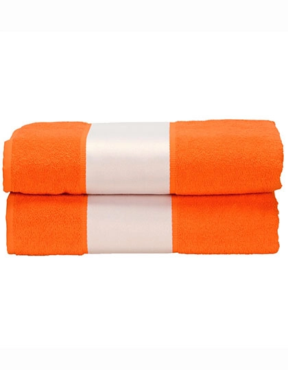 SUBLI-Me® Big Towel zum Besticken und Bedrucken in der Farbe Bright Orange mit Ihren Logo, Schriftzug oder Motiv.