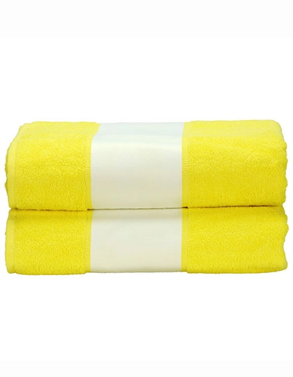 SUBLI-Me® Big Towel zum Besticken und Bedrucken in der Farbe Bright Yellow mit Ihren Logo, Schriftzug oder Motiv.