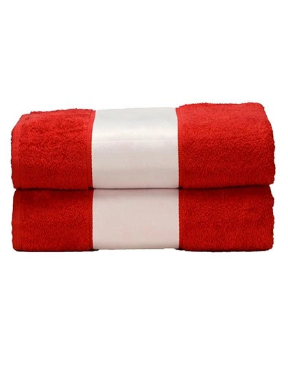 SUBLI-Me® Big Towel zum Besticken und Bedrucken in der Farbe Fire Red mit Ihren Logo, Schriftzug oder Motiv.