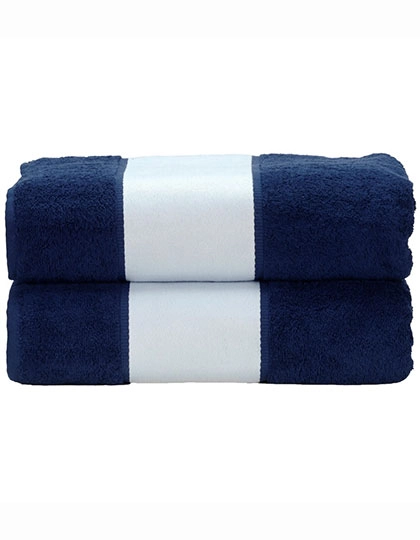SUBLI-Me® Big Towel zum Besticken und Bedrucken in der Farbe French Navy mit Ihren Logo, Schriftzug oder Motiv.