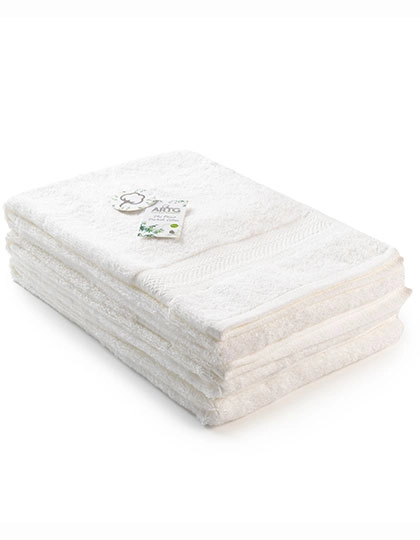 Natural Bamboo Hand Towel zum Besticken und Bedrucken in der Farbe White mit Ihren Logo, Schriftzug oder Motiv.